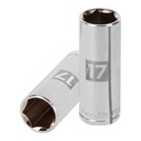 Dado largo de 17 mm, 6 puntas, cuadro 3/8', TRUPER D-3817-HM-L
