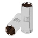 Dado largo de 19 mm, 6 puntas, cuadro 3/8', TRUPER D-3819-HM-L