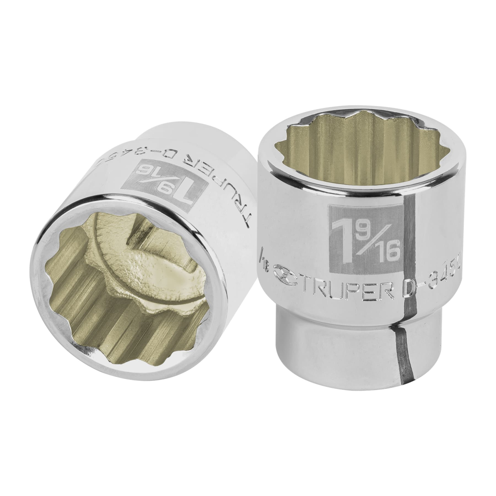 Dado de 1-9/16', 12 puntas, cuadro 3/4', TRUPER D-3450