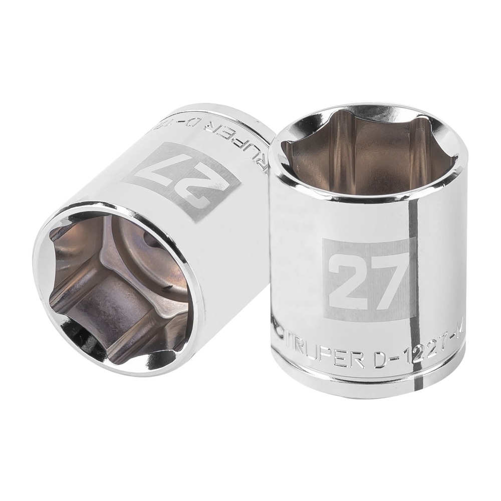 Dado de 27 mm, 6 puntas, cuadro 1/2', TRUPER D-1227-M