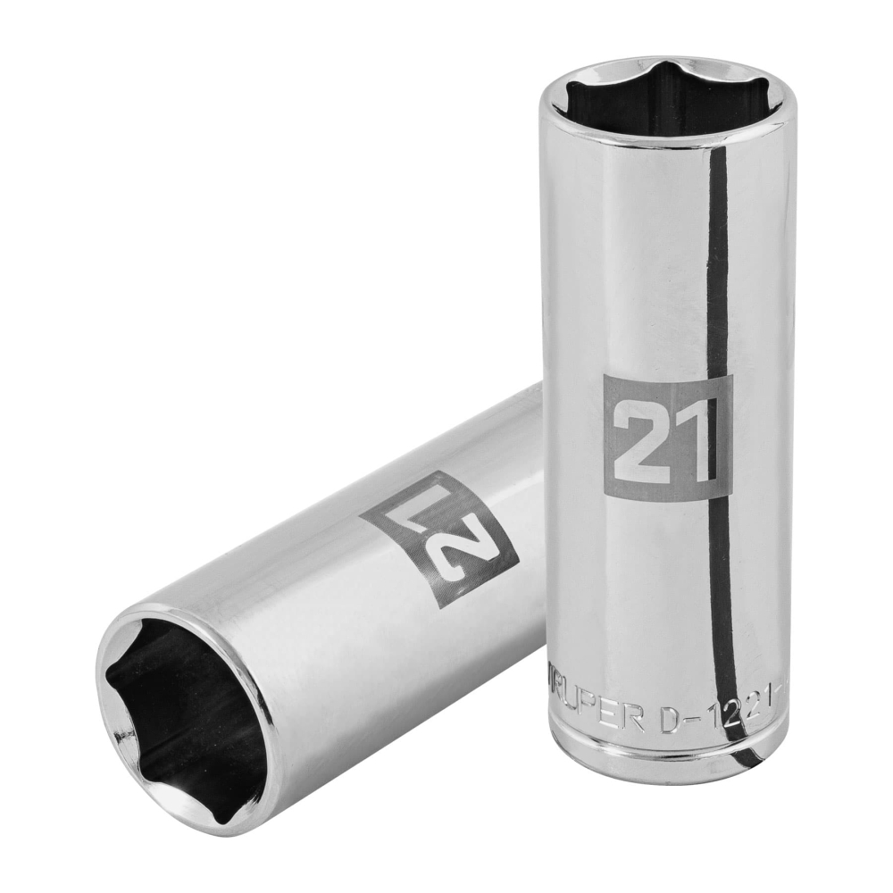 Dado largo de 21 mm, 6 puntas, cuadro 1/2', TRUPER D-1221-ML