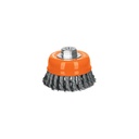 Carda copa 4' alambre trenzado fino, eje M14, Truper CT-610M