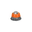 Carda copa 3' alambre trenzado fino, eje 5/8'-11, TRUPER CT-608