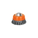 Carda copa 4' alambre trenzado fino, eje 5/8'-11, TRUPER CT-610