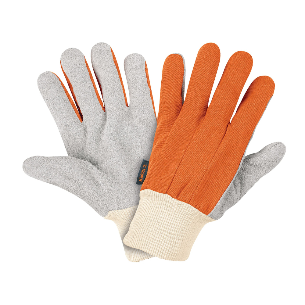 Guantes de carnaza y loneta, uso ligero, unitalla, TRUPER GU-265