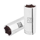 Dado largo de 24 mm, 6 puntas, cuadro 1/2', TRUPER D-1224-ML