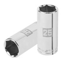 Dado largo de 25 mm, 6 puntas, cuadro 1/2', TRUPER D-1225-ML