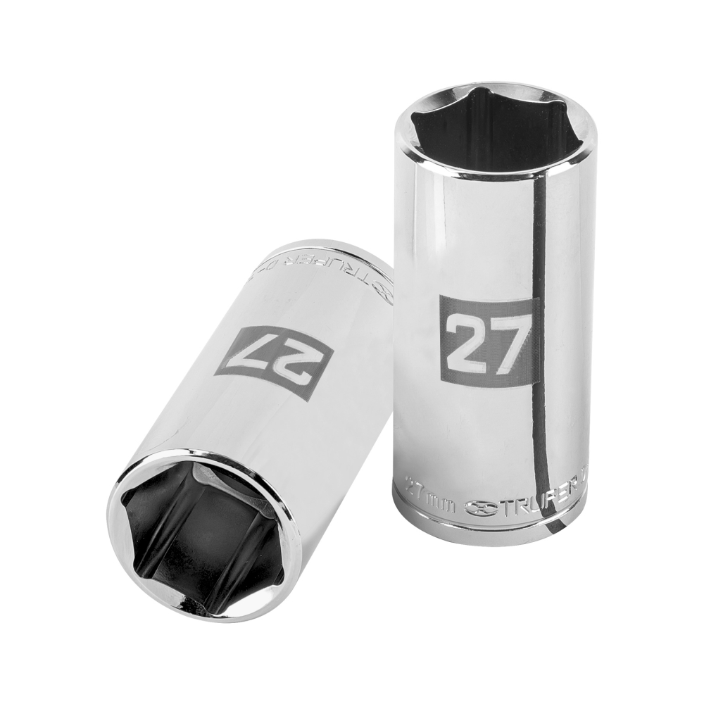 Dado largo de 27 mm, 6 puntas, cuadro 1/2', TRUPER D-1227-ML