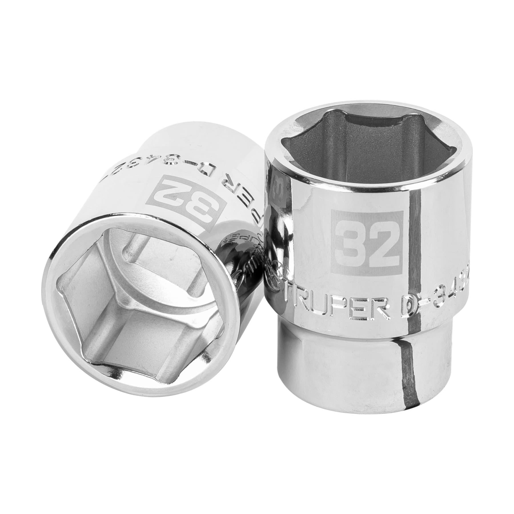 Dado de 32 mm, 6 puntas, cuadro 3/4', TRUPER D-3432-M
