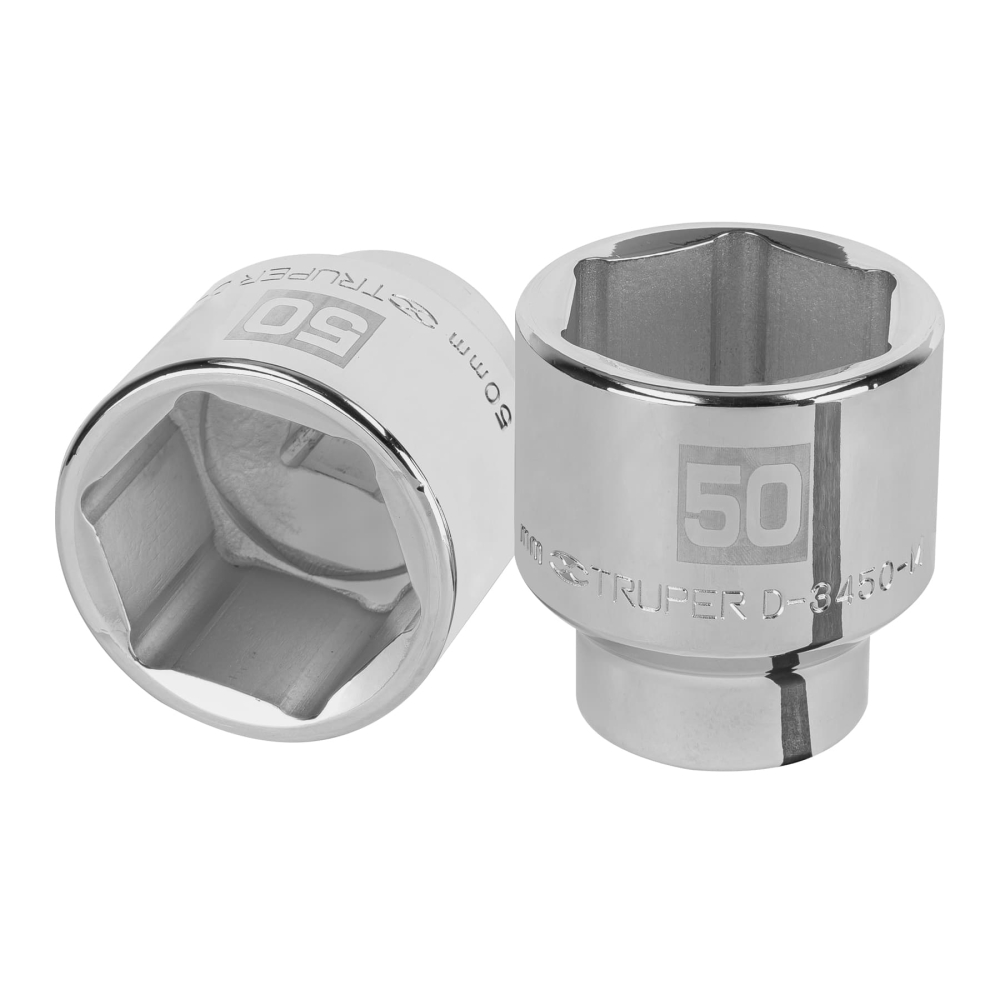 Dado de 50 mm, 6 puntas, cuadro 3/4', TRUPER D-3450-M