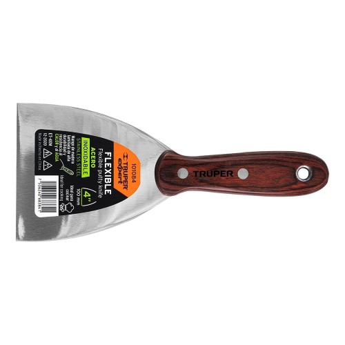 Espátula 4' acero inoxidable con mango de madera, Expert ET-4XM