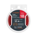 Carrete con 12 m de cable primario rojo calibre 18, TRUPER CAPRI-18R