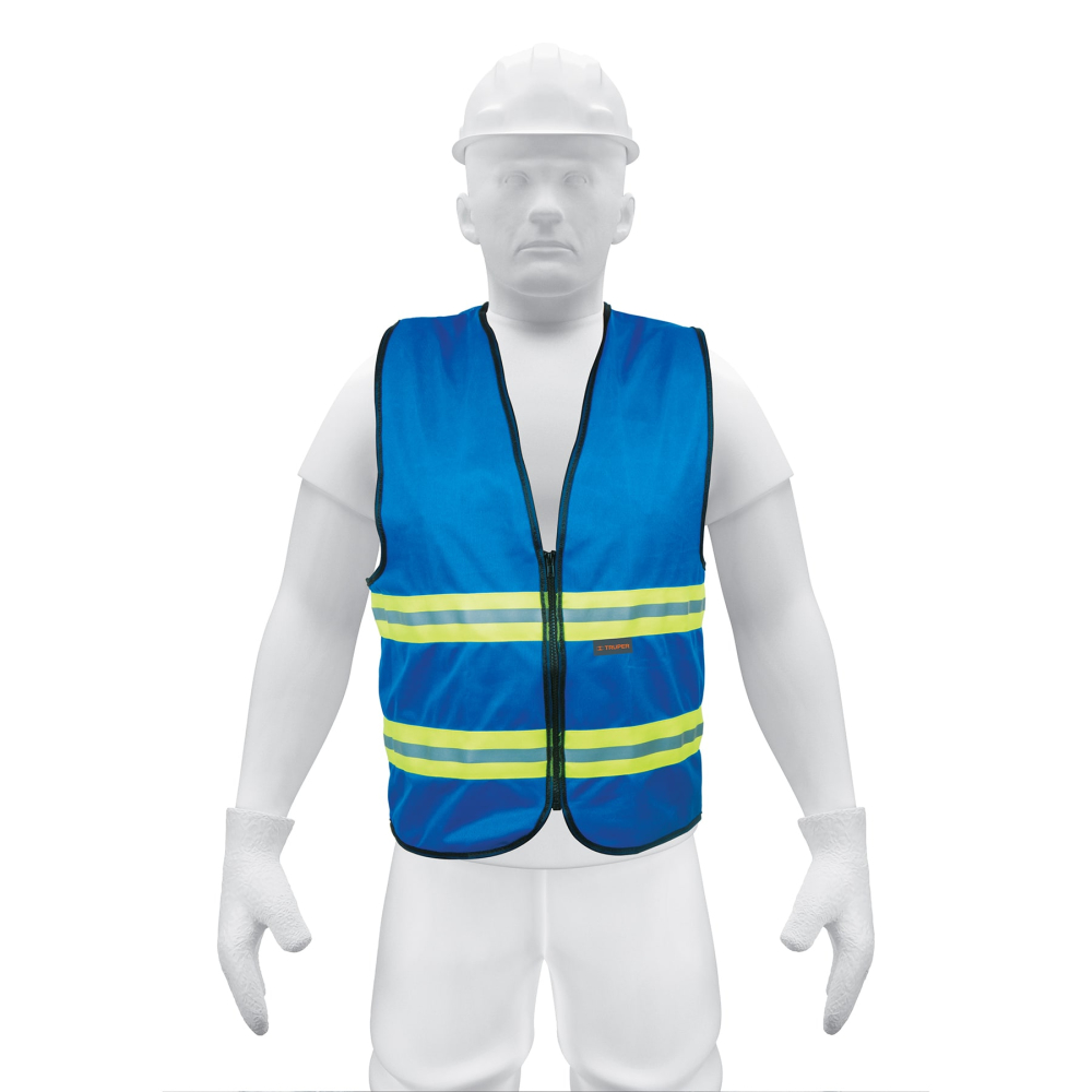 Chaleco de seguridad azul alta visibilidad con cierre CHS-600A