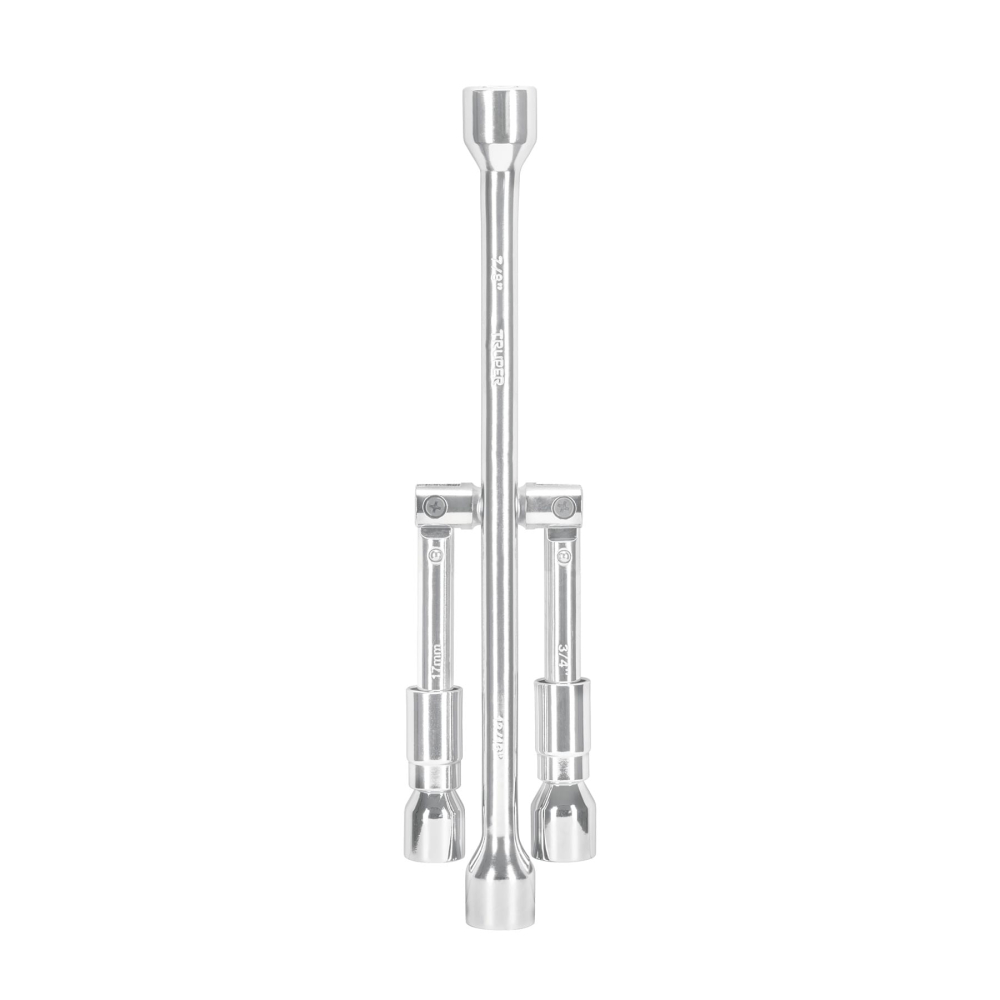 Llave de cruz 14' plegable pulida y cromada, TRUPER LLCR-14X