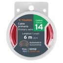 Carrete con 6 m de cable primario rojo calibre 14, TRUPER CAPRI-14R