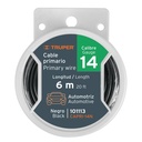 Carrete con 6 m de cable primario negro calibre 14, TRUPER CAPRI-14N