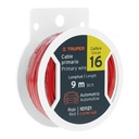 Carrete con 9 m de cable primario rojo calibre 16, TRUPER CAPRI-16R