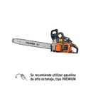 Motosierra 38 cc a gasolina con barra de 16', TRUPER MOT-3816