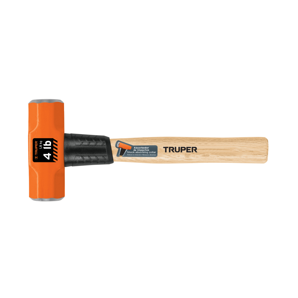 Marro octagonal 4 lb, mango de madera 12', TRUPER MD-4M