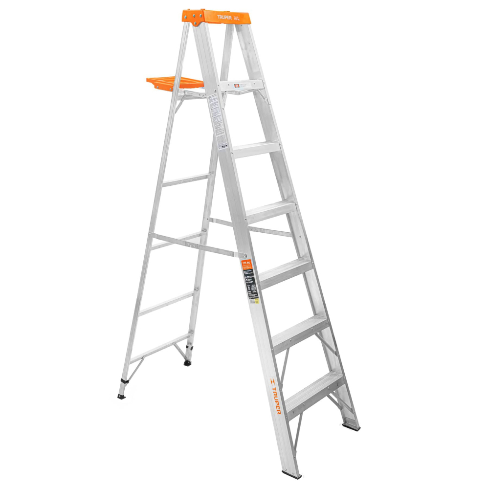 Escalera de tijera tipo II 6 peldaños y bandeja, TRUPER EST-26