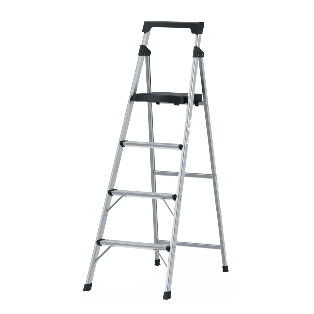 Escalerilla tubular plegable, 4 peldaños, aluminio, TRUPER ESTU-4A