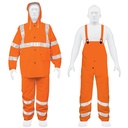 Conjunto impermeable doble capa naranja con reflejante, CH TRA-NAR-S