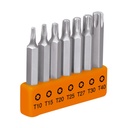 Juego de 7 puntas torx combinadas largo 2', TRUPER EXPERT P7-25T