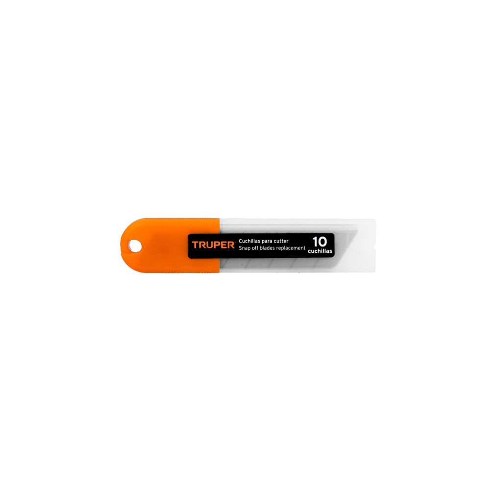 Estuche con 10 cuchillas SK4 de 25 mm para cutter, TRUPER REP-CUT-7