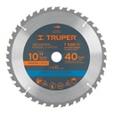 Disco sierra 10' para madera, 40 dientes centro 1', TRUPER ST-1040E