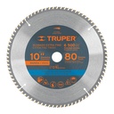 Disco sierra 10' para madera, 80 dientes centro 1', TRUPER ST-1080E