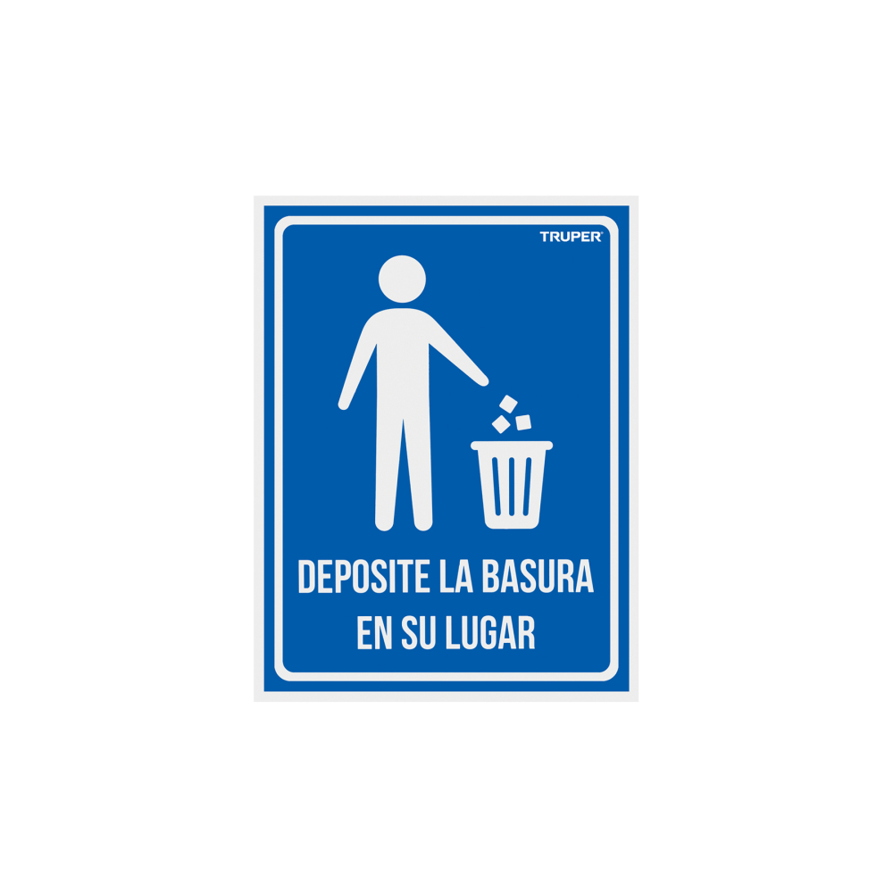 Letrero señalización'DEPOSITE LA BASURA EN SU LUGAR',21x28cm LIN-12