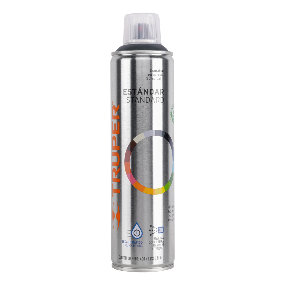 Pintura aerosol gris oscuro, bote esbelto 400 ml, TRUPER PA-GO
