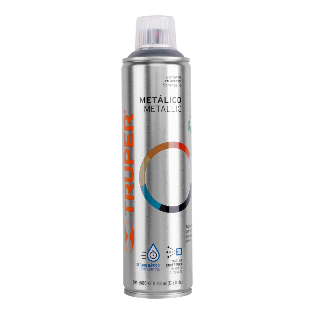 Pintura en aerosol, cromo metálico, bote esbelto, 400 ml PAM-CR