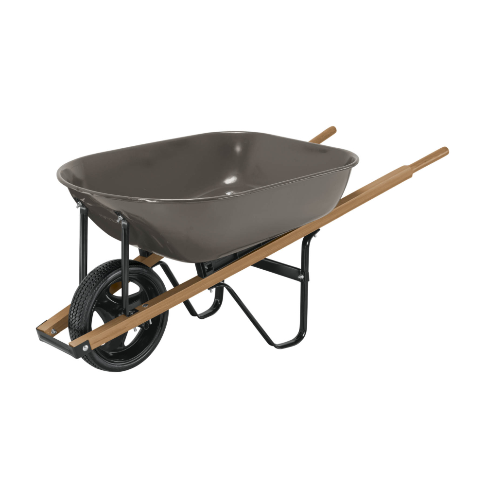 Carretilla 5.5ft3 gris,imponchable, bastidores madera,PRETUL CAP-5WFFG