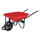 Carretilla 4 ft3 roja, imponchable, bastidor tubular, PRETUL CAP-40FB