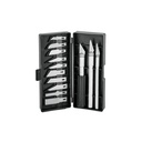 Juego de exactos con 13 cuchillas en estuche, PRETUL EXA-13P
