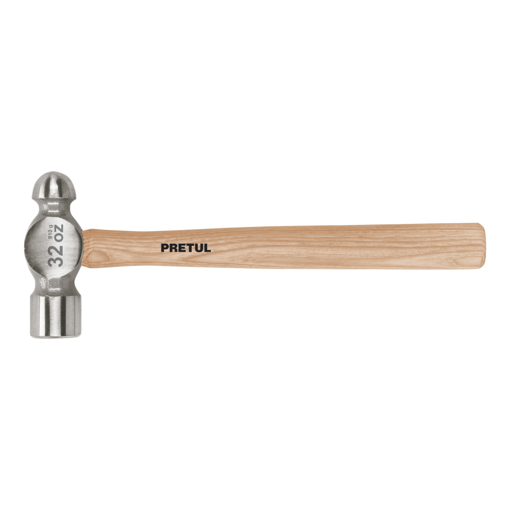Martillo pulido de bola 32 oz mango madera, PRETUL MB-32P