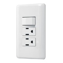 Placa armada 2 contactos e interruptor sencillo, BASIC PA-APCO-B3