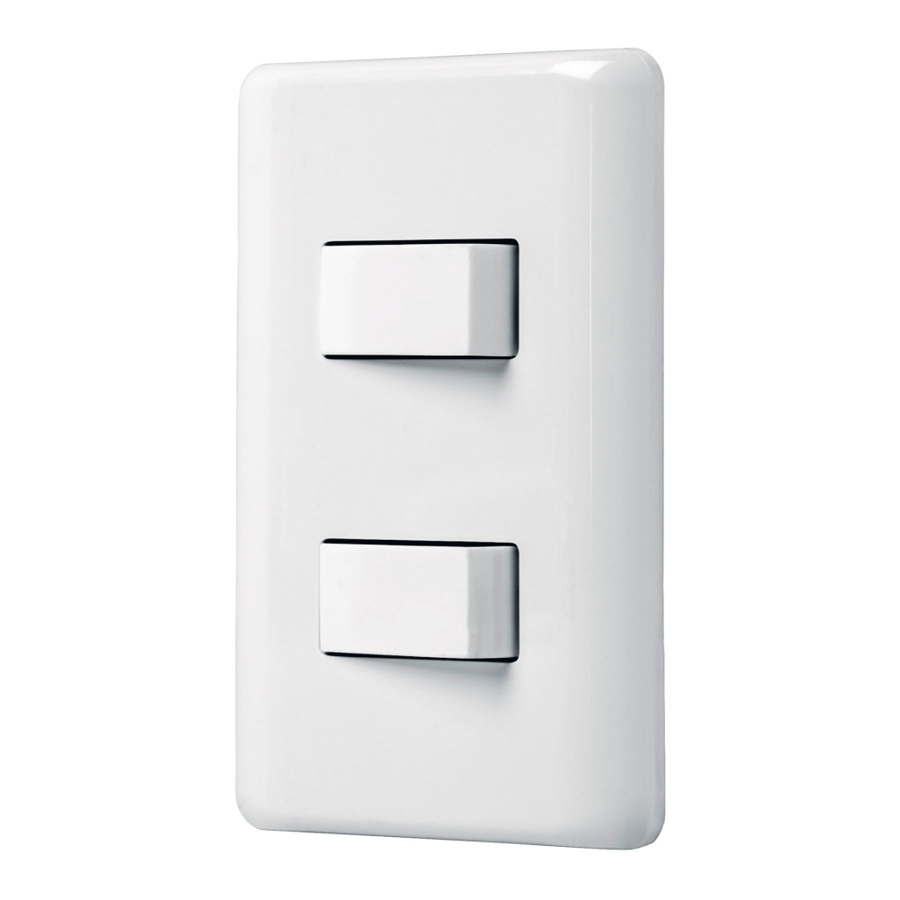 Placa armada con 2 interruptores sencillos, VOLTECK BASIC PA-APDO-B