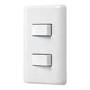 Placa armada con 2 interruptores sencillos, VOLTECK BASIC PA-APDO-B