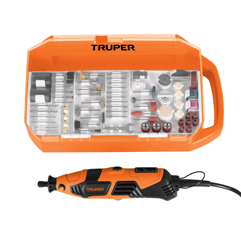 Herramienta rotativa 150W con 201 accesorios, TRUPER PRO MOTO-A2K