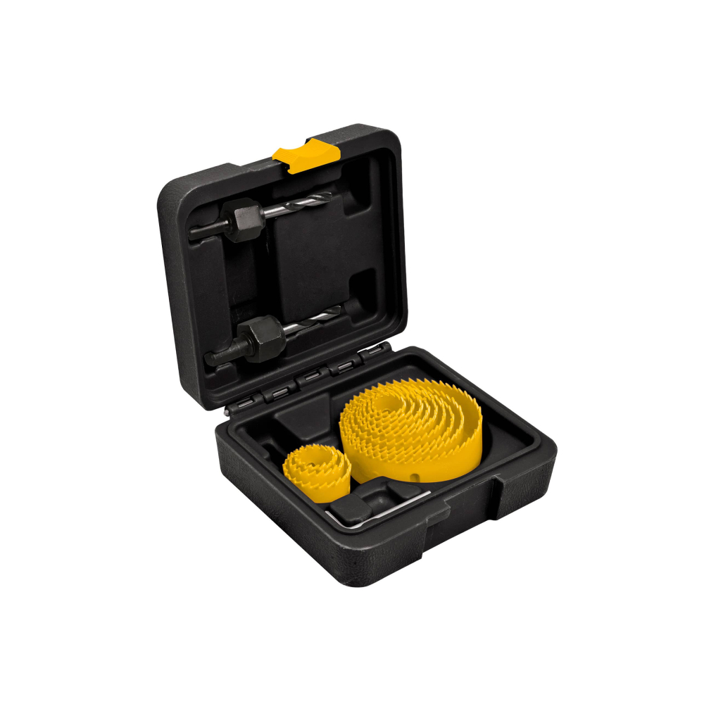 Juego de 12 brocasierras, 2 mandriles y llave allen, PRETUL KIT-14P
