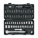 Juego de 60 herramientas 1/4' y 3/8' para mecánico, PRETUL JUDA-60P