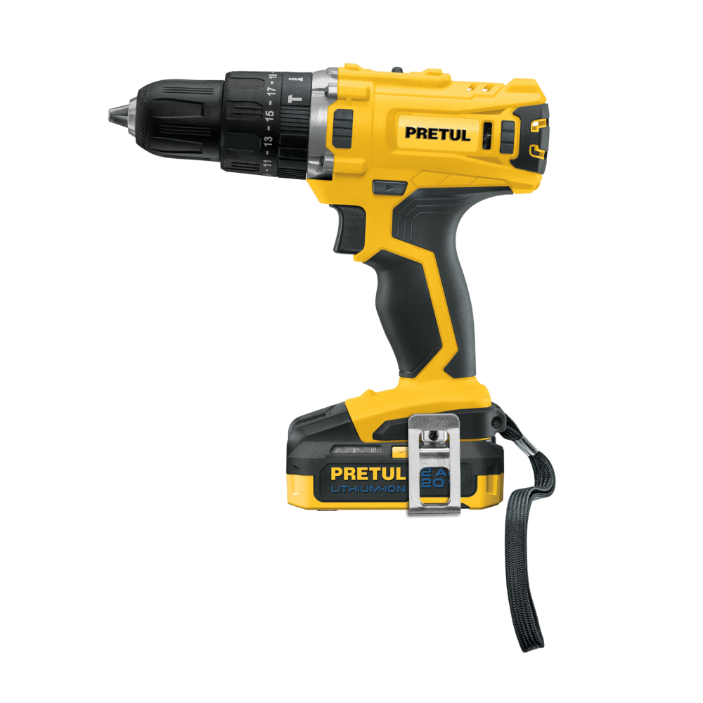 Rotomartillo/destornillador 1/2', 20V, 1 batería 2Ah, PRETUL ROTI-20P2