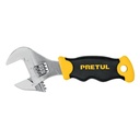Llave ajustable (perico corto) 6' cromada con grip, PRETUL PECO-6P