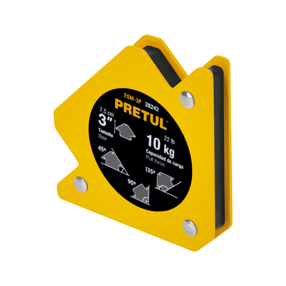 Escuadra magnética para soldar de 3', carga 10 kg, PRETUL ESM-3P