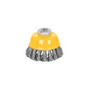 Carda copa 3' alambre trenzado fino, eje 5/8'-11, PRETUL CT-608P