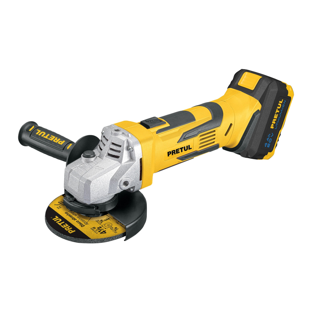 Esmeriladora 4-1/2', 20V, 1 batería 4Ah, PRETUL ESMI-20P