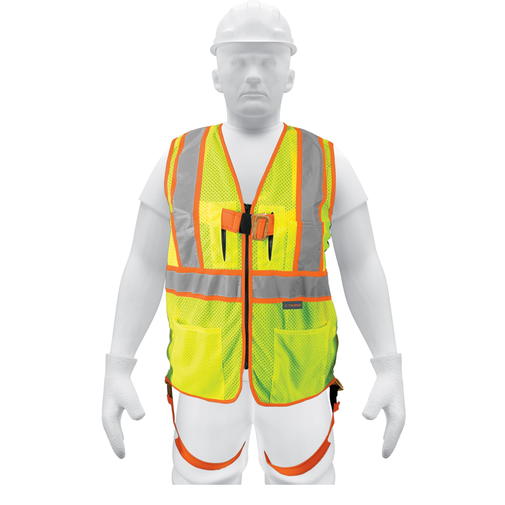 Chaleco de seguridad para arnés, alta visibilidad, verde CHS-700VA