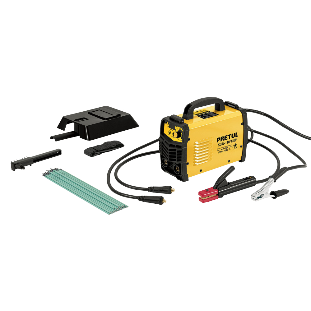 Soldadora inversora 130A, bi-voltaje 127/220V, PRETUL SOIN-110/130P